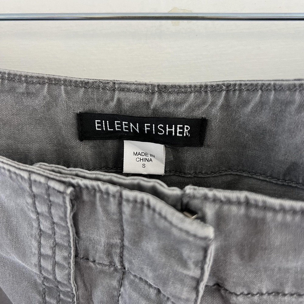 Eileen Fisher Pants Womens Small Gray Straight Leg Utility Zipper Hem Pockets - Picture 12 of 16